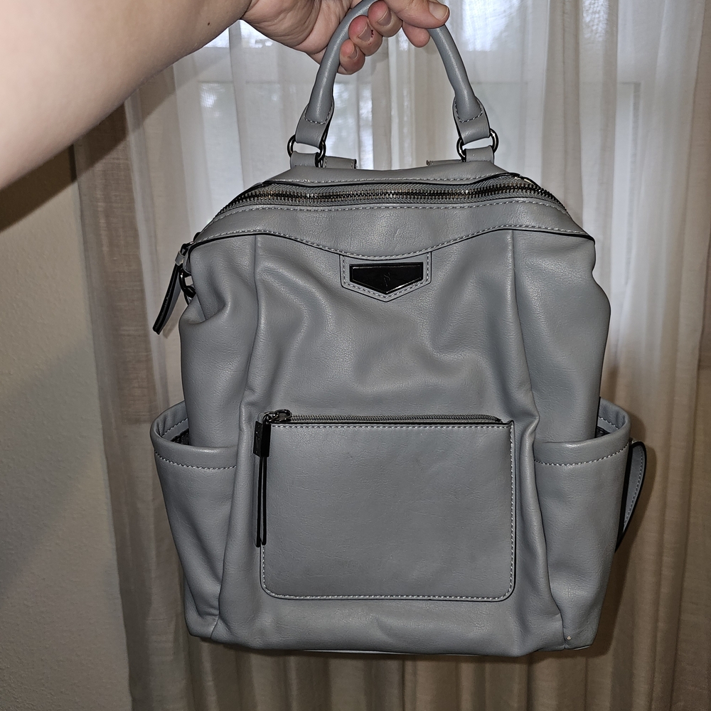 Blue Grey Simply Vera Leather Backpack